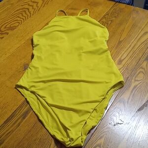 Andie Womens Bathing Suit 1 One Piece Swimwear Large YELLOW HONEYSUCKLE Swim NEW